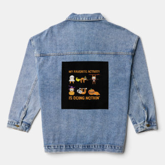 Chaqueta Vaquera Mi actividad favorita es no hacer nada Retro Sloth
