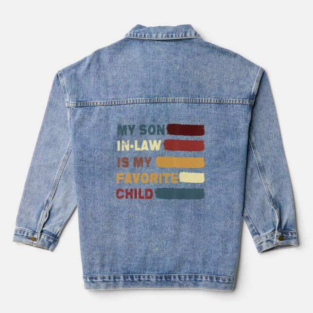 Chaqueta Vaquera Mi Hijo En Derecho Es Mi Hijo Favorito Hu Familia  (Reverso )