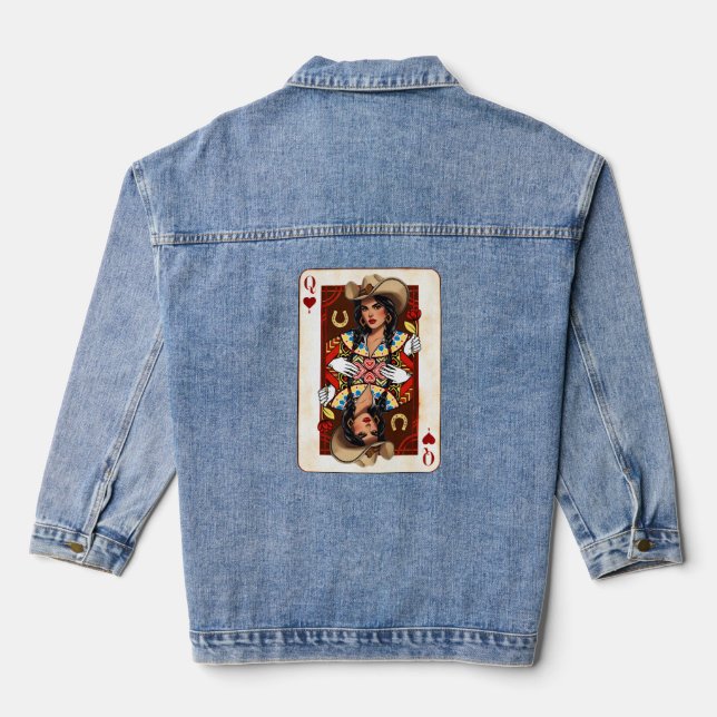 Chaqueta Vaquera Midwest Queen of Hearts Card Cowgirl Love Luck (Reverso )