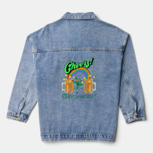 Chaqueta Vaquera Mikitiez verde afortunado Saint Patrick's Day iris