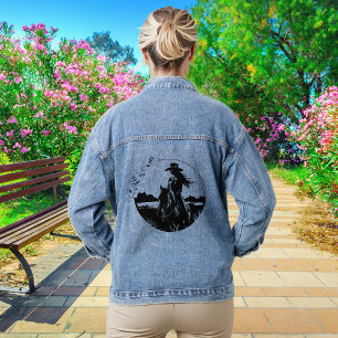 Chaqueta Vaquera Moda de campo Bola de Caballo con logotipo negro o