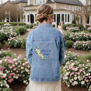 Chaqueta Vaquera Moda de diversión floral Denim Jacket