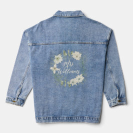 Chaqueta Vaquera Moderna escritura floral de marfil personalizada M