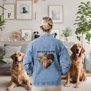 Chaqueta Vaquera Moderno Mejor mamá perro personalizado foto texto