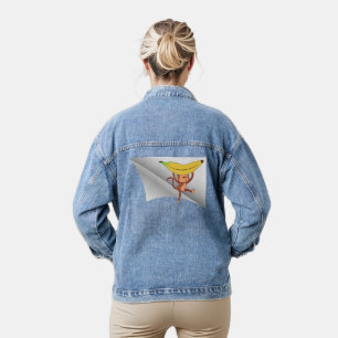 Chaqueta Vaquera mono con banana bajo el parche