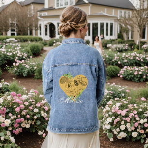Chaqueta Vaquera Monograma de hongos y ranas del Boho floral