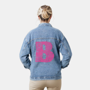 Chaqueta Vaquera Monograma floral de la letra mayúscula B