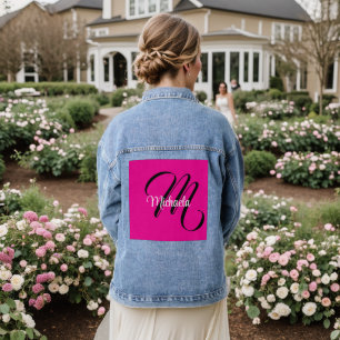 Chaqueta Vaquera Monograma inicial de nombre moderno minimalista ro