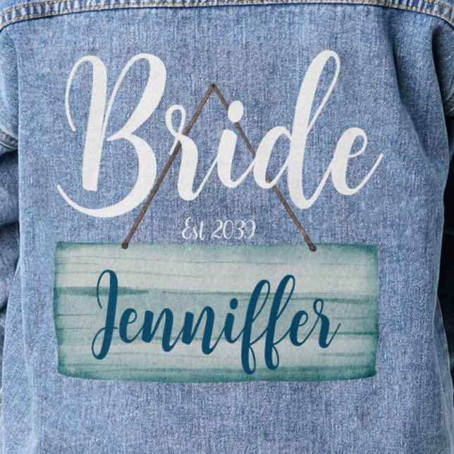 Chaqueta Vaquera Monograma rústico de novia boda (Subido por el creador)