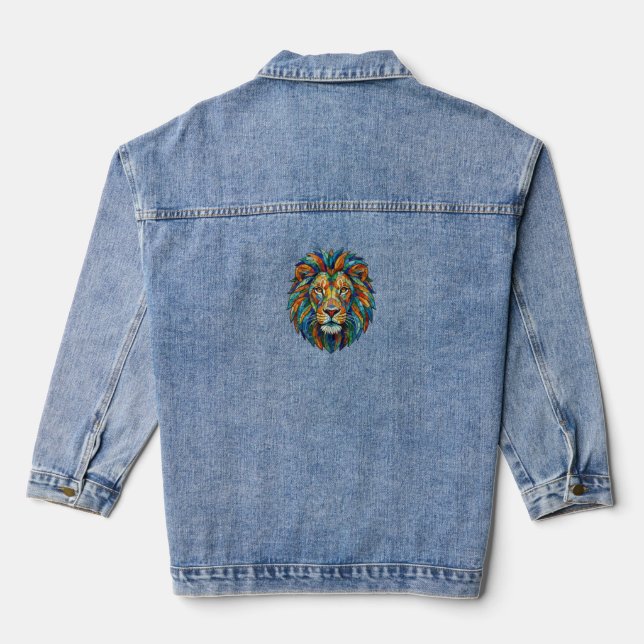 Chaqueta Vaquera Mosaic Lioness Denim Jacket  Bold & Fearless Style (Reverso )