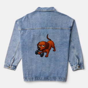 Chaqueta Vaquera Motivación cómica de dachshund enérgico con mancue
