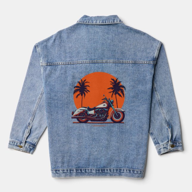 Chaqueta Vaquera Motocicleta Retro Vintage Palm Tremes Biker (Reverso )