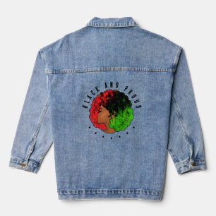 Chaqueta Vaquera Mujer niña negra panafricana orgullo afro verde ro