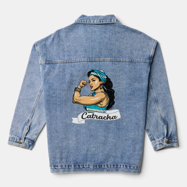 Chaqueta Vaquera Mujeres Chicas de la bandera de Honduras Camiseta  (Reverso )