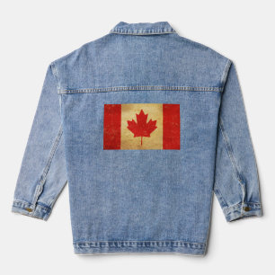 Chaqueta Vaquera Mujeres de diseño de vintage con bandera de Canadá