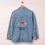 Chaqueta Vaquera Mushroom me haces sentir musculoso<br><div class="desc">Una chaqueta de denim rústica y divertida con un ilustracion acuarela de hongos y corazones con un texto que dice "me haces sentir musculoso".</div>