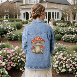 Chaqueta Vaquera Mushroom Retro Cottagecore - 3/4 Sleeve Jean