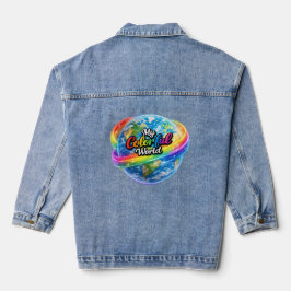 Chaqueta Vaquera My Colorful World Rainbow Globe Denim Jacket