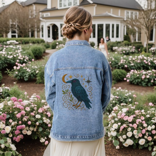 Chaqueta Vaquera Mystical Crow Embroidered Look (Reverso Boda)