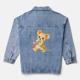 Chaqueta Vaquera Nähmaus mit Nadel und Faden