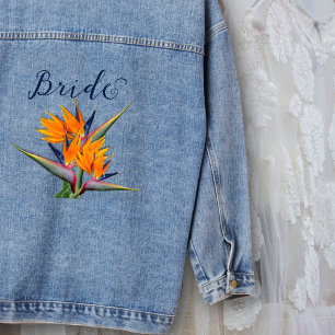 Chaqueta Vaquera Naranja Ave de las flores del paraíso novias