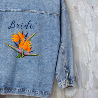 Chaqueta Vaquera Naranja Ave de las flores del paraíso novias