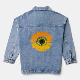 Chaqueta Vaquera Naranja Yellow Sunflower Design Denim Jacket