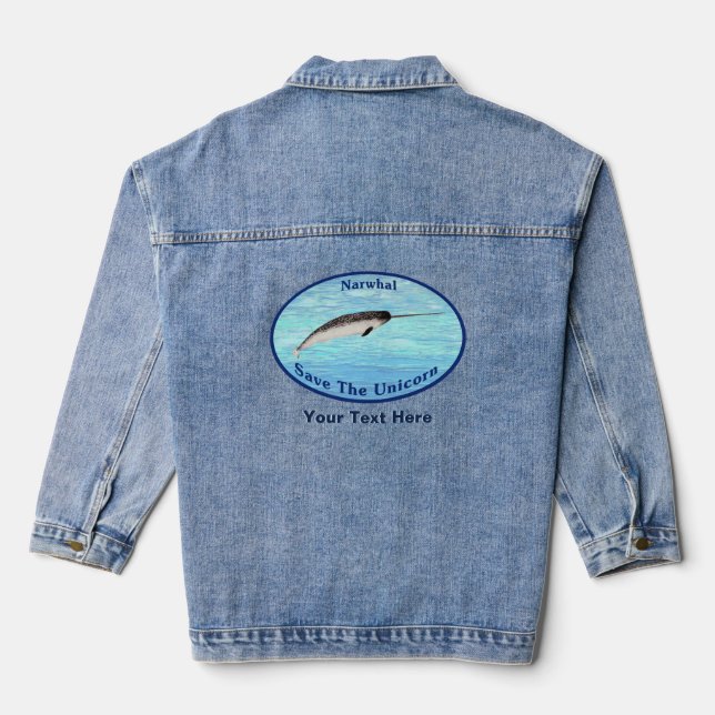 Chaqueta Vaquera Narwhal - Salven al unicornio (Reverso )