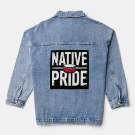 Chaqueta Vaquera Native Pride – Indigenous Drum Heritage Symbol