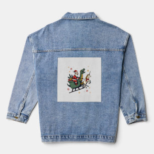 Chaqueta Vaquera Navidad Vintage Dinosaurio Unicornio Trineo Divert