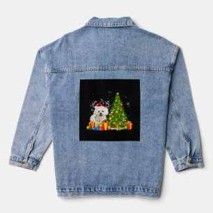 Chaqueta Vaquera Navidades de Bichon Frise Perro Lover Xmas Santa