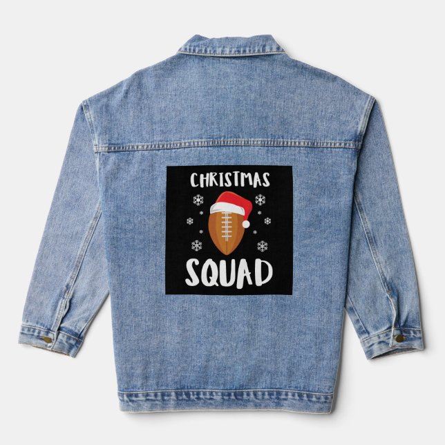 Chaqueta Vaquera Navidades de fútbol norteamericanos  de escuadrón  (Reverso )