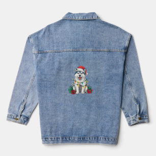Chaqueta Vaquera Navidades de perros de Santa Hat Malamute Lighting