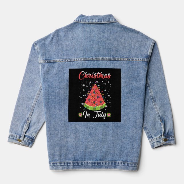 Chaqueta Vaquera Navidades De Verano Del Árbol De Navidad Del Melón (Reverso )