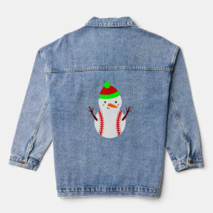 Chaqueta Vaquera navidades feos de snowman de béisbol