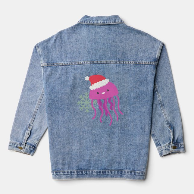 Chaqueta Vaquera navidades feos jellyfish santa snowflake (Reverso )