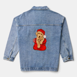 Chaqueta Vaquera Navidades graciosos Perro Navidad Vintage con perr