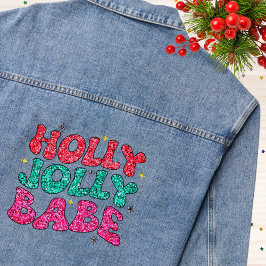 Chaqueta Vaquera Navidades Holly Jolly Babe guión moderno de Purpur