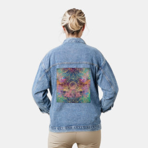 Chaqueta Vaquera Nebulosa de color dorado Mandala