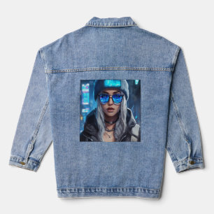 Chaqueta Vaquera Neon Virtuoso: el atractivo enigmático de un ciber