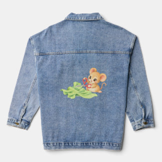 Chaqueta Vaquera Niedliche Maus schneidet Stoff zu