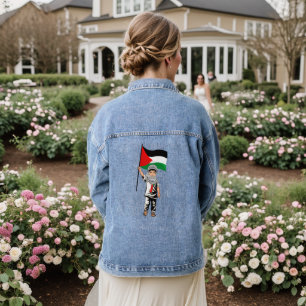 Chaqueta Vaquera Niño con bandera palestina de Keffiyeh