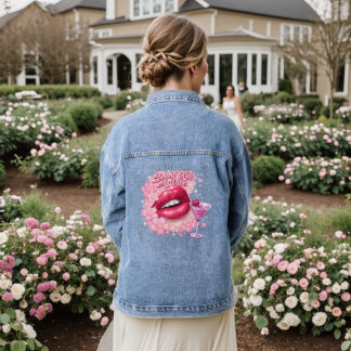 Chaqueta Vaquera No mates mi rollo Labios rosados Y2K Coquette Deni