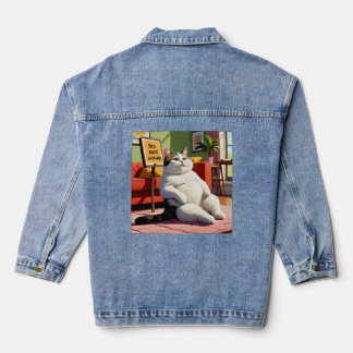Chaqueta Vaquera No Molestar Gato Gordo Divertido