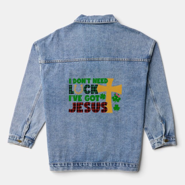 Chaqueta Vaquera No necesito suerte, tengo a Jesus Baby (Reverso )
