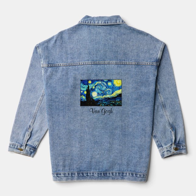 Chaqueta Vaquera Noche estrellada de Vincent van Gogh (Reverso )