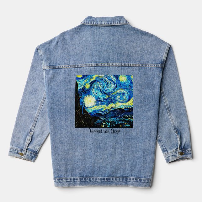 Chaqueta Vaquera Noche estrellada de Vincent van Gogh (Reverso )