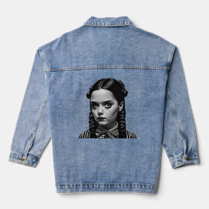 Chaqueta Vaquera Noir de película gótica - Tallando Head Psycho Kil