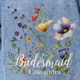Chaqueta Vaquera Nombre de la novia Flores silvestres Boda Floral a
