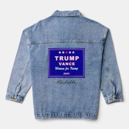 Chaqueta Vaquera Nombre, Mujeres para Trump 2024 Watch Fiesta